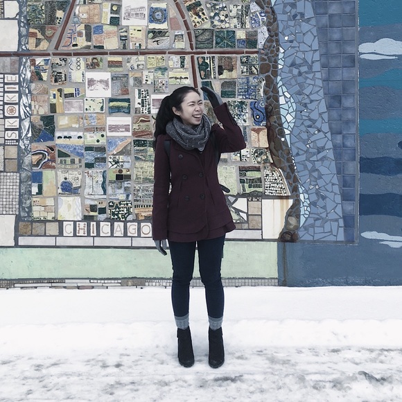 Purple Winter Coat with Removable Hood & Belt XS - Picture 2 of 8